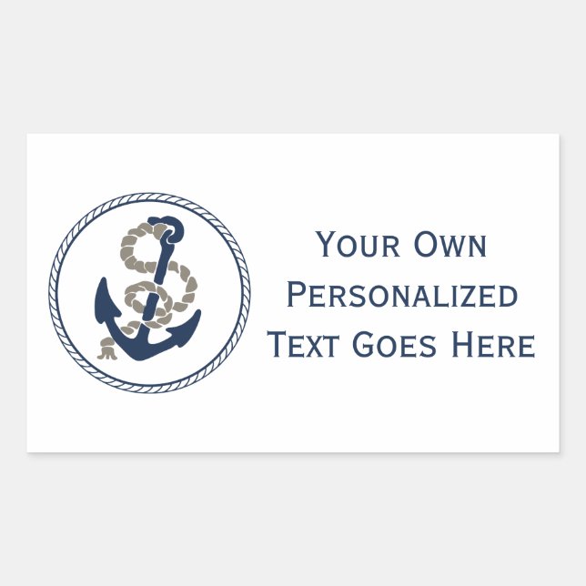 Nautical Anchor And Rope Sailing Themed Sticker (Front)