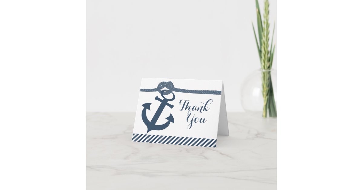 Nautical Anchor and Rope Thank You | Zazzle