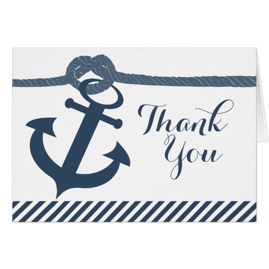 Nautical Anchor and Rope Thank You Card