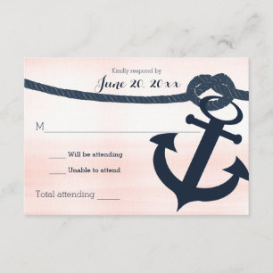 Nautical Anchor and Rope Wedding Response Blush