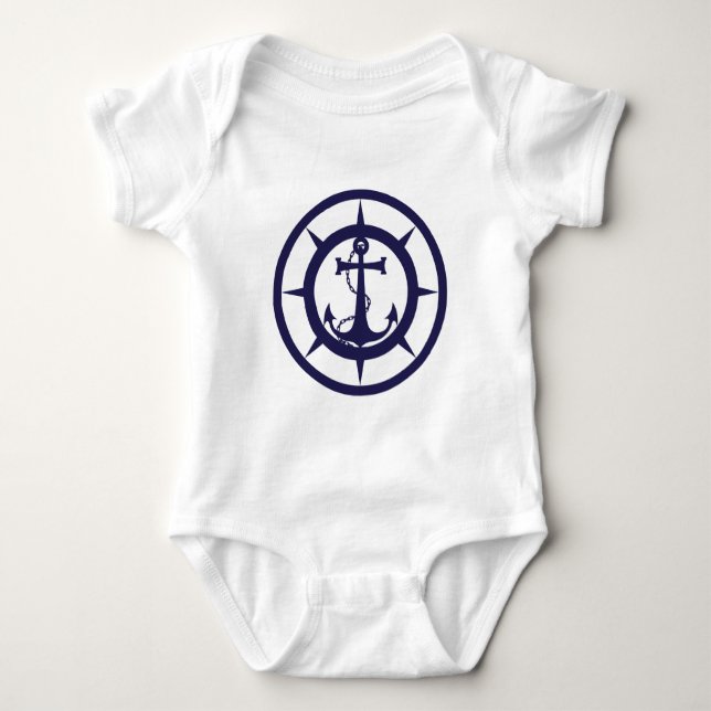 Nautical Anchor Baby Bodysuit (Front)