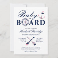 Nautical Anchor Baby On Board Girl Baby Shower