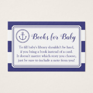 Nautical Anchor Baby Shower Book Request Card
