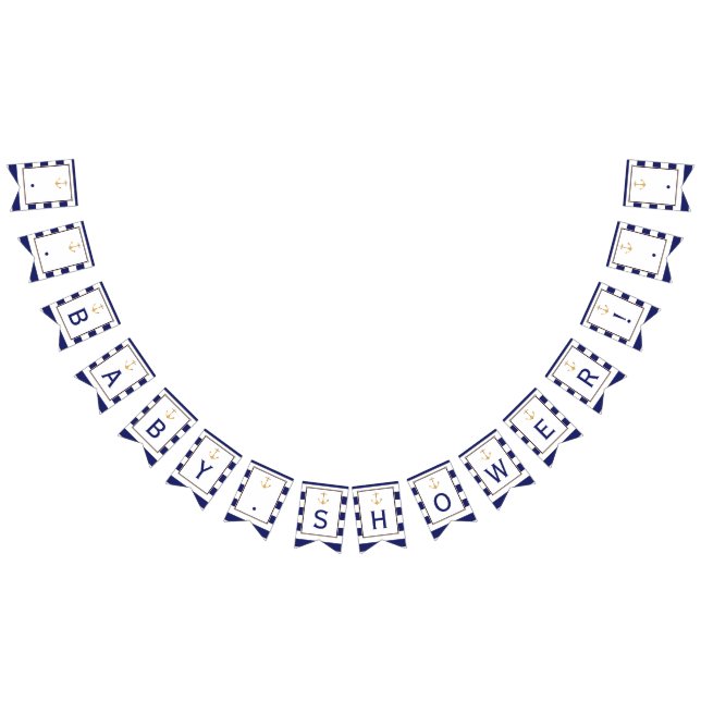 Nautical Anchor Baby Shower Bunting Flags (All)