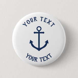 Nautical anchor baby shower button