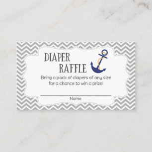 Nautical Anchor Baby Shower Diaper Raffle Tickets Enclosure Card