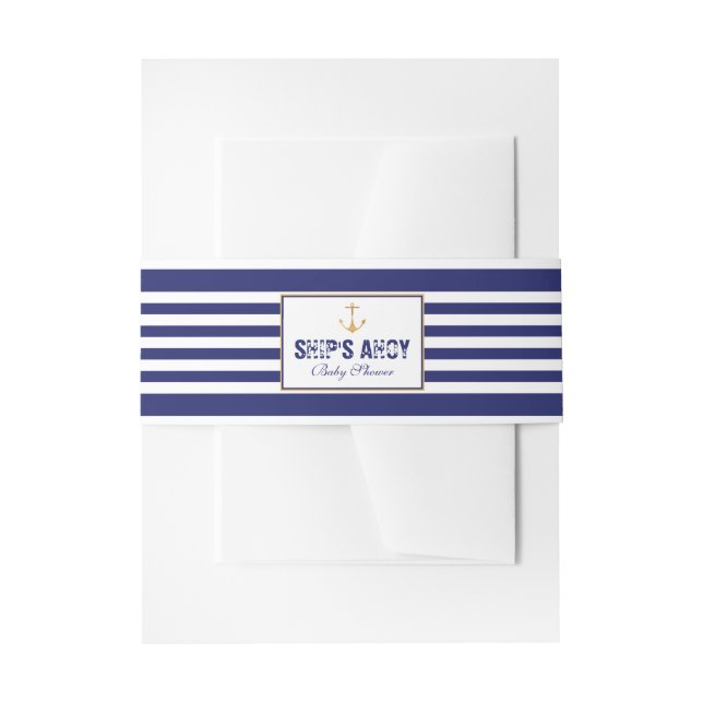 Nautical Anchor Baby Shower Invitation Belly Band (Front Example)