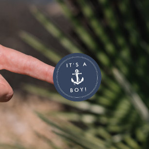 Nautical Anchor Baby Shower Stickers - It's A Boy!