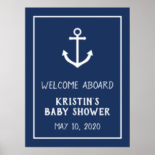 Nautical Anchor Baby Shower Welcome Sign