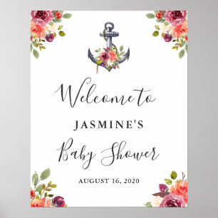 Nautical Anchor Baby Shower Welcome Sign