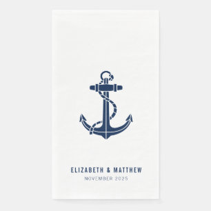 Nautical Anchor Beach Wedding Personalized Napkin