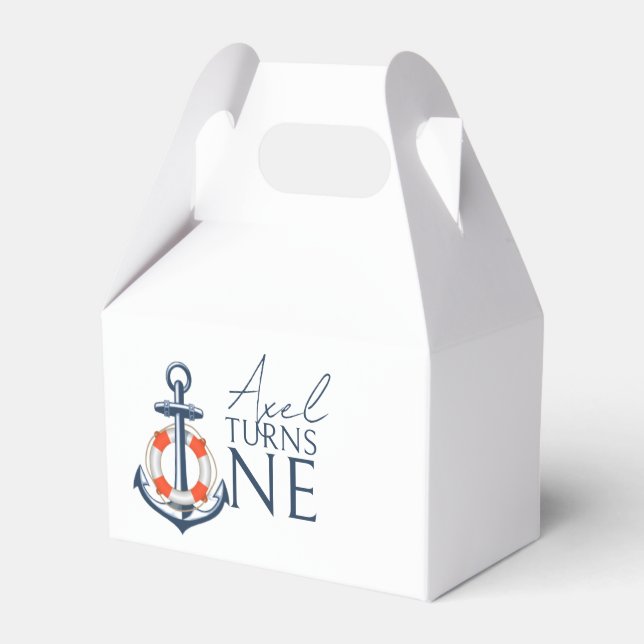 Nautical Anchor Birthday Party bag box (Front Side)