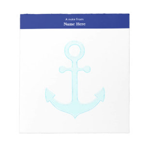 Nautical Anchor & Blue Header Simple Notepad