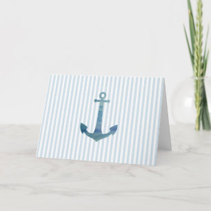 Nautical Anchor Blue Stripe Card