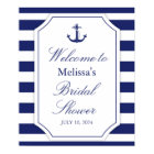 Nautical Anchor Blue Stripe Large Bridal Shower