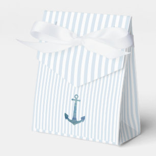 Nautical Anchor Blue Stripe Preppy Favor Box