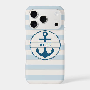 Nautical Anchor Blue White Personalized