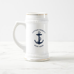 Nautical Anchor Boat Captain Custom Swag Beer Stein