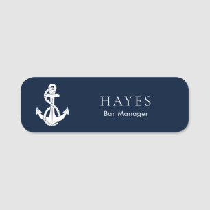 Nautical Anchor Boat Crew Bar Staff Name Tag
