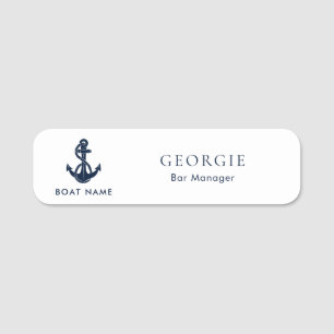 Nautical Anchor Boat Crew Custom Employees Name Tag