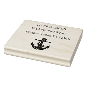 Nautical Anchor Boat Lake Ocean Wedding Rubber Stamp