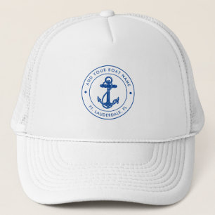 Nautical Anchor Boat Name Beach Trip Trucker Hat