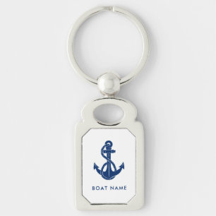 Nautical Anchor Boat Name Captain Custom Keychain