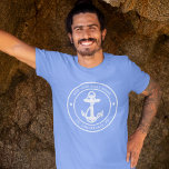 Nautical Anchor Boat Name Custom<br><div class="desc">Add your boat name and dock by clicking the "Personalize" button above. Set sail in style with our custom nautical-themed boating swag. The shirt boasts a cute design inspired by the ocean's wonders, featuring classic maritime motifs such as an anchor and rope. Whether you're cruising along the coast or embarking...</div>