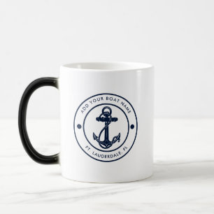 Nautical Anchor Boat Name Custom Magic Mug