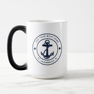 Nautical Anchor Boat Name Custom Magic Mug