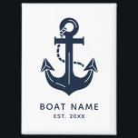 Nautical Anchor Boat Name Magnet<br><div class="desc">Make your boat's name stand out with our nautical anchor magnet you can easily personalize,  creating a custom and classic look. It's the perfect way to add a unique,  sea-faring touch to your vessel.</div>