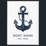 Nautical Anchor Boat Name Magnet<br><div class="desc">Make your boat's name stand out with our nautical anchor magnet you can easily personalize,  creating a custom and classic look. It's the perfect way to add a unique,  sea-faring touch to your vessel.</div>