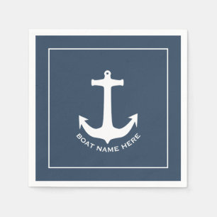 Nautical Anchor Boat Name Napkins