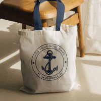 Nautical Anchor Boat Name Navy Blue Custom