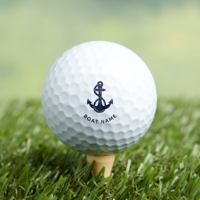 Nautical Anchor Boat Name Sailing Custom Golf Balls (Insitu Tee)