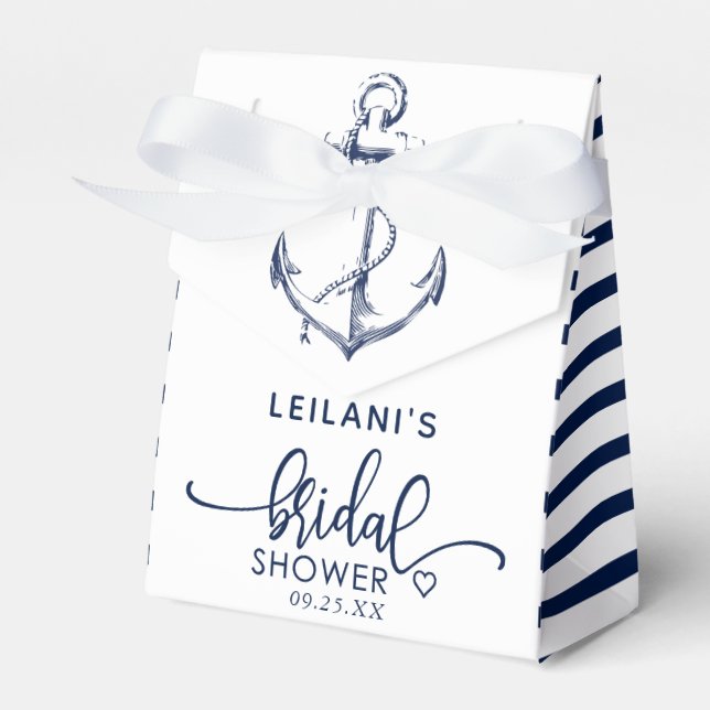 Nautical Anchor Bridal Shower Favor Box (Front Side)