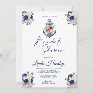 Nautical Anchor Bridal Shower Invitation