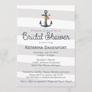 Nautical Anchor Bridal Shower Invitation