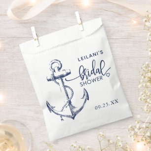 Nautical Anchor Bridal Shower White Favour Bag