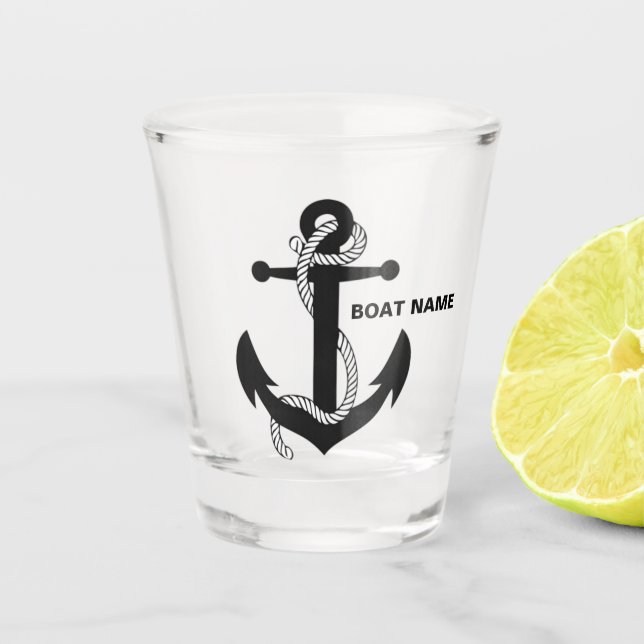 Nautical Anchor Captain Add Name Shot Gl Shot Glas Shot Glass (Front)