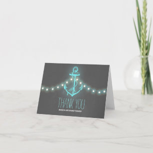 Nautical Anchor Chalkboard Wedding Thank You Card