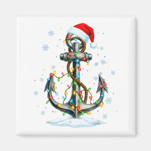 Nautical Anchor Christmas Lights Boating Sailor Magnet