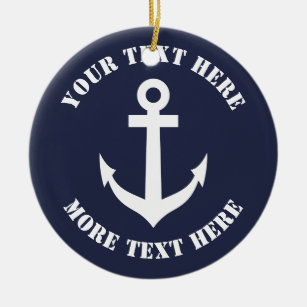 Nautical anchor Christmas ornament for sailor