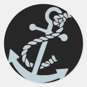 Nautical Anchor Classic Round Sticker