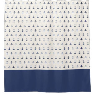 Nautical Anchor Coastal Navy Blue Cream