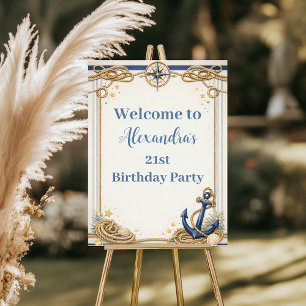 Nautical Anchor Compass Birthday Invitation