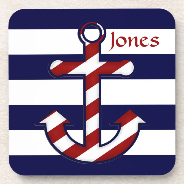 Nautical Anchor Cork Coasters (Front)
