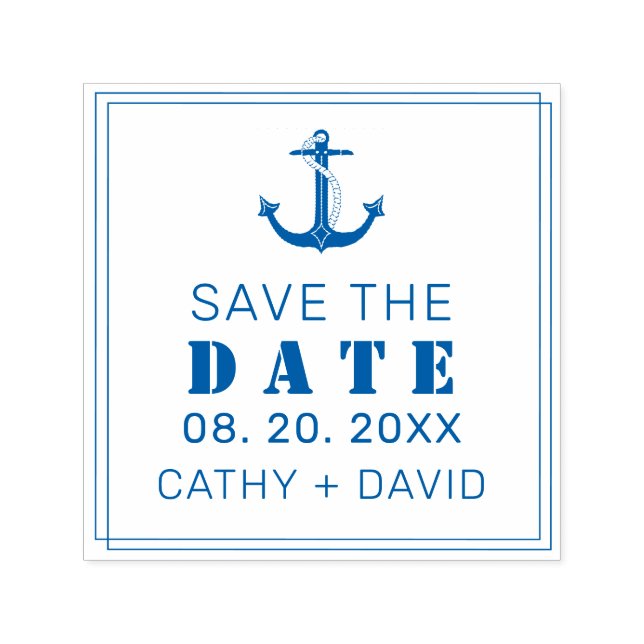 Nautical Anchor Create Your Own Save the Date Self-inking Stamp (Design)