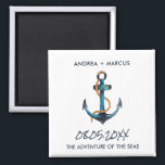 Nautical Anchor Cruise Ship Wedding Favour Magnets<br><div class="desc">Wedding favour magnets for couples who get married on a cruise ship. Customize with your names,  wedding date and the ship's name.</div>