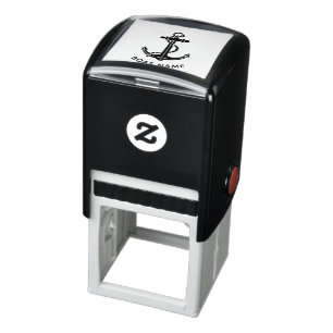 Nautical Anchor Custom Boat Name Modern Self-inking Stamp